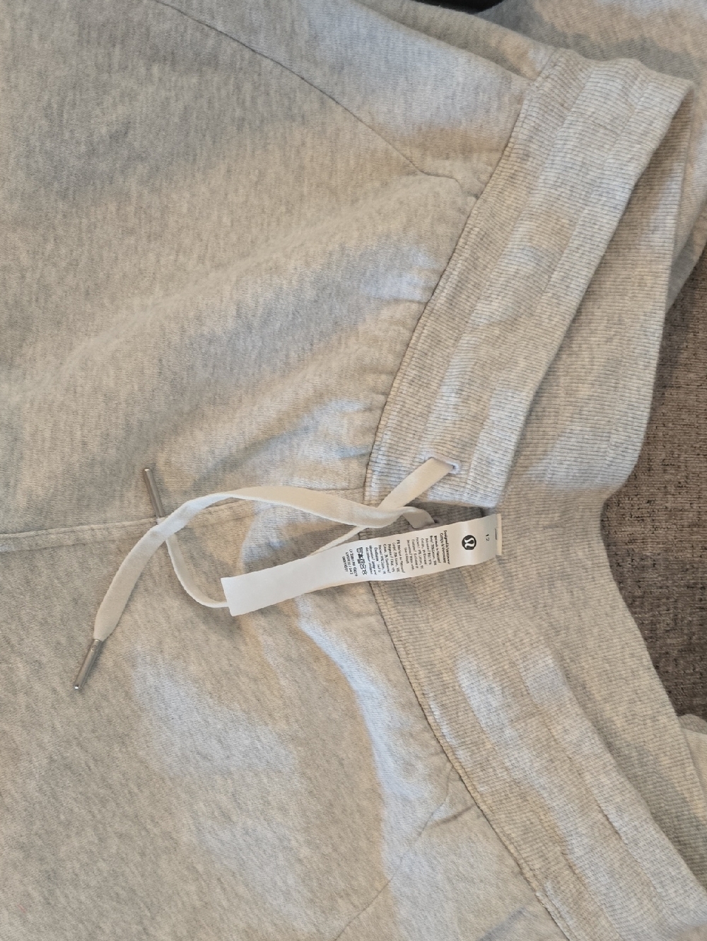 lululemon athletica Light Gray Ribbed Drawstring Hoodie